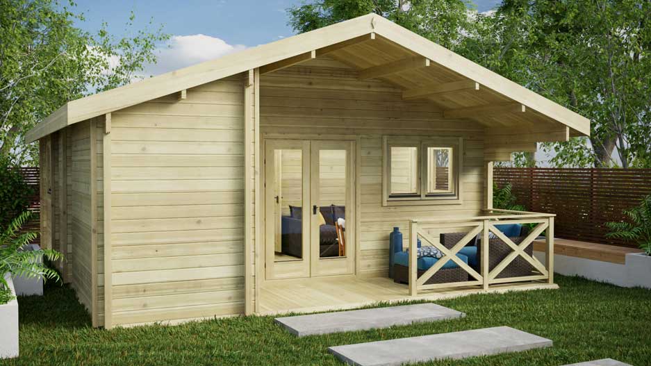 Two Bed Type E Log Cabin 6m X 7 5m Loghouse Ie