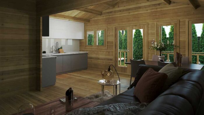 Loghouse log cabin - Two-Bed-Type-F-interior