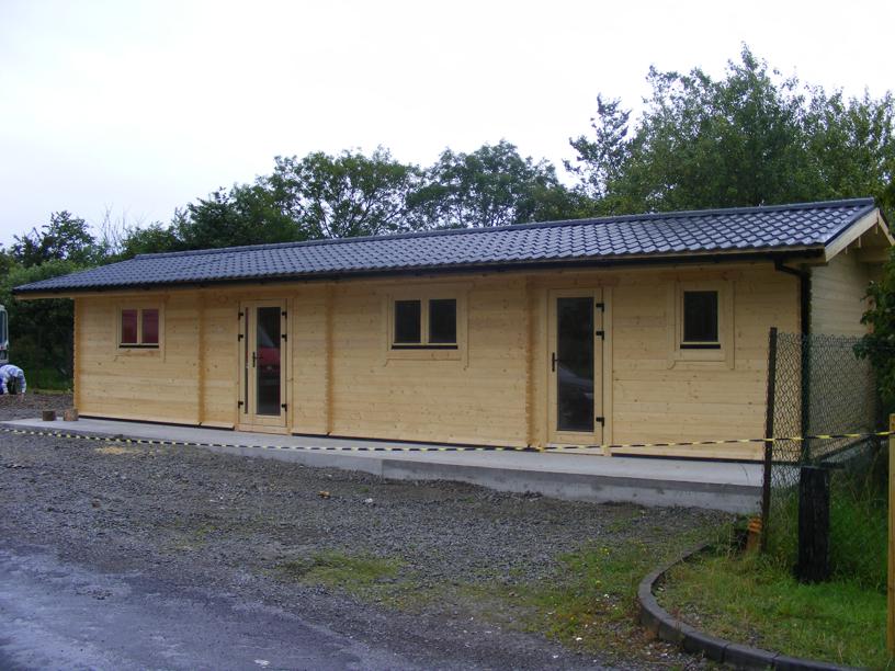 Commercial Log Cabin Office Outside Front