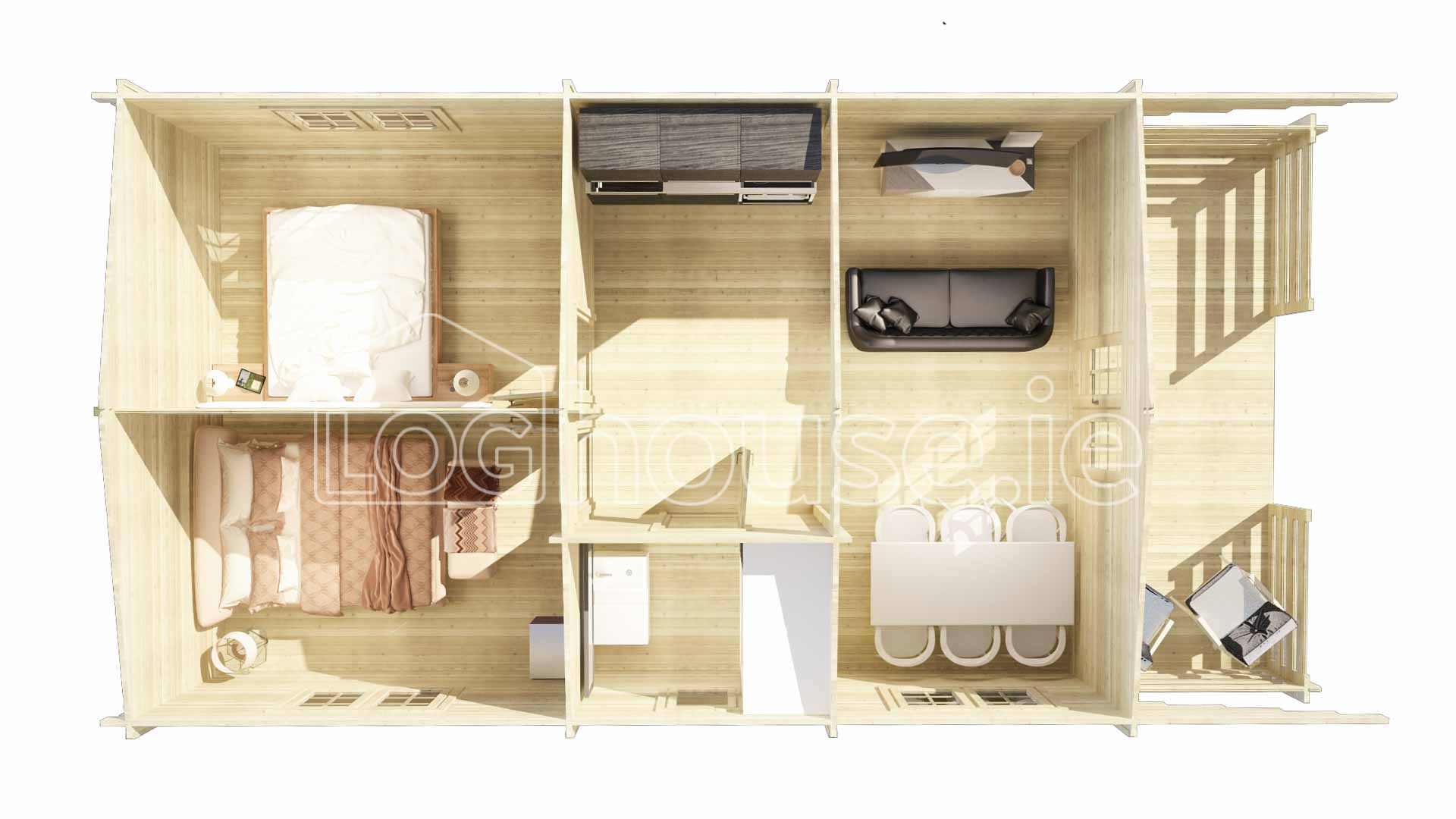 Budget Two Bed A Log Cabin 5 2m X 10 2m
