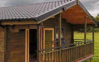 Three Bed Type A Log Cabin Outside Porch