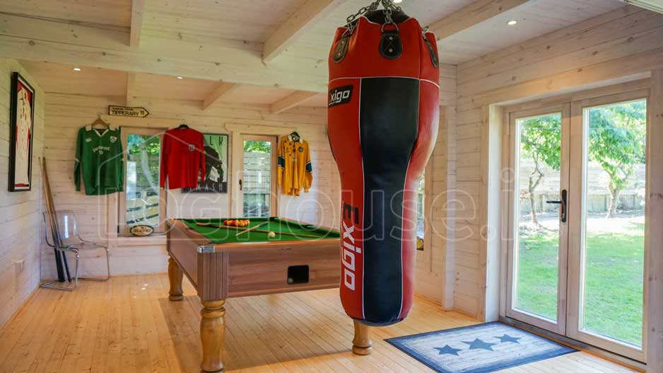 Log Cabin with Man Cave with Gym