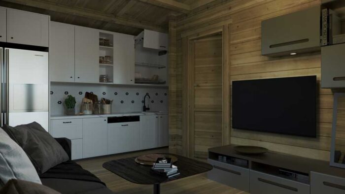 Loghouse log cabin One-bed-D