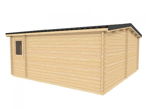 Loghouse Custom 5.6m x 5.7m Log Cabin - rear view