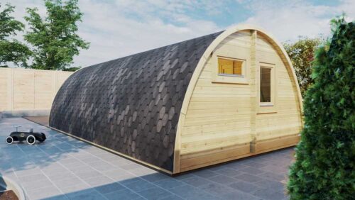 Glamping Pod One Bed A 4m x 8m back