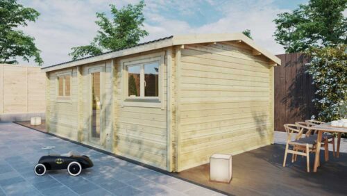 Loghouse-Log-Cabins---7mx4m-Budget-One-Bed-D---Exterior