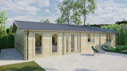 Loghouse---THREE-BED-TYPE-B-LOG-CABIN-13m-x-7_4m---Front-2